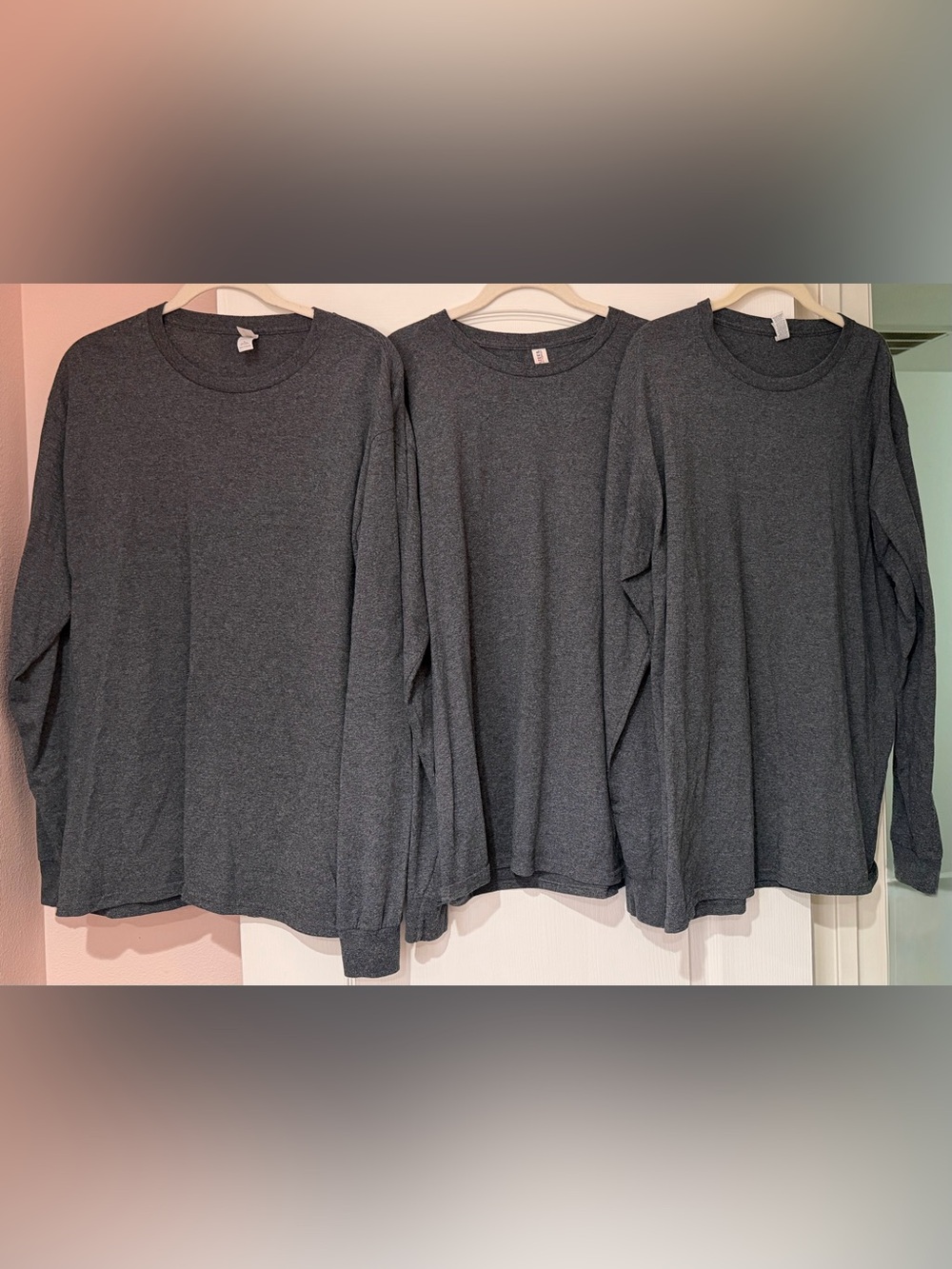 Jerzees Charcoal Gray Crewneck Tees - Set of 3